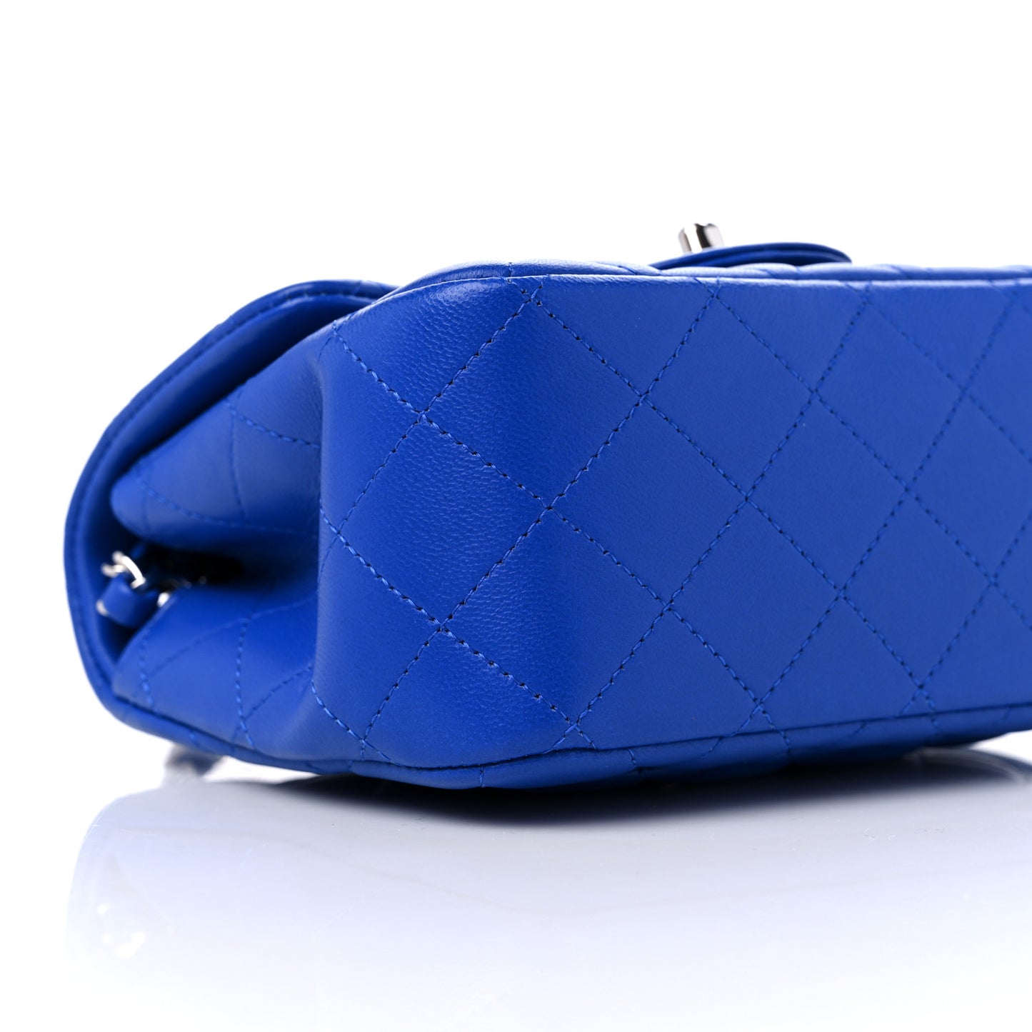 Lambskin Quilted Mini Square Flap Blue