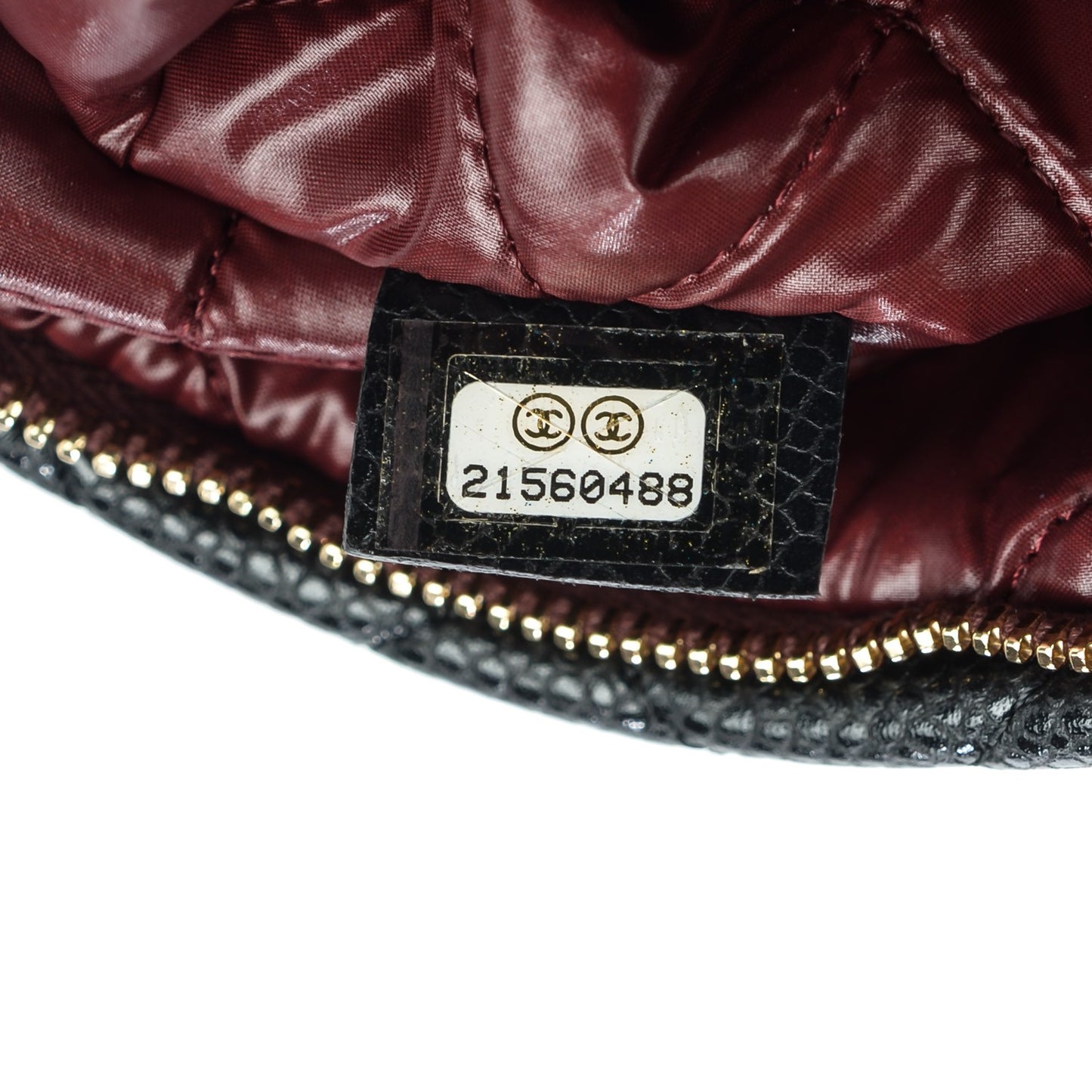Caviar Quilted CC Beauty Clutch Black