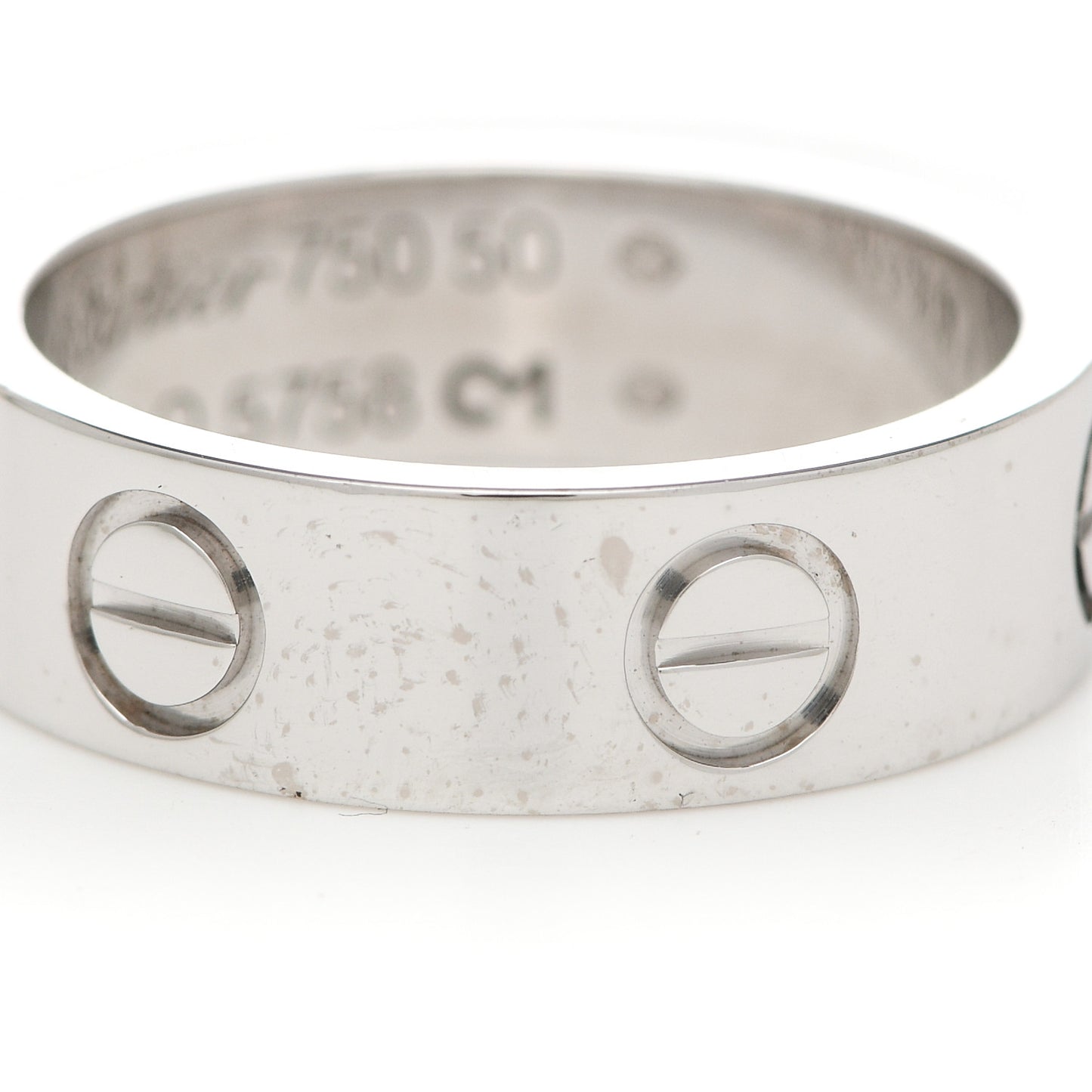 18K White Gold 5.5mm LOVE Ring 50 5.5