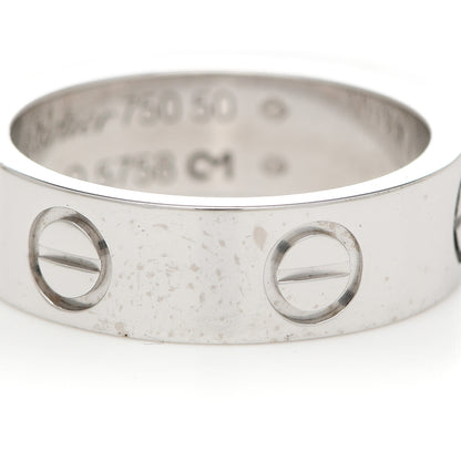 Cartier 18K White Gold 5.5mm LOVE Ring 50 5.5 5 of 5