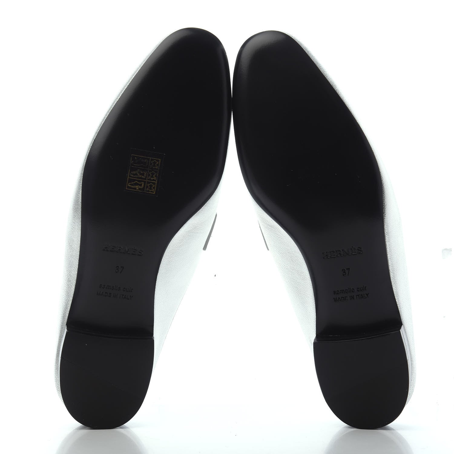 Hermes Metallic Goatskin Rivoli Mules 37 Gris Argente 4 of 4