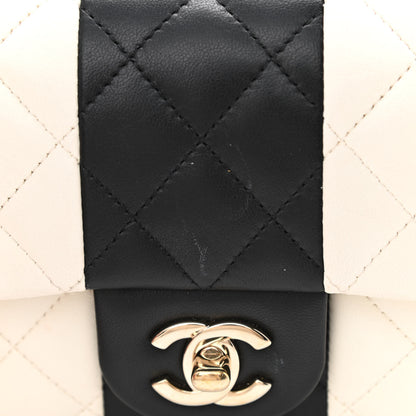 Chanel Lambskin Quilted Mini Rectangular Flap White Black 13 of 14