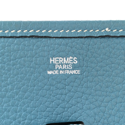 Hermes Taurillon Clemence Evelyne PM Blue Jean 6 of 11