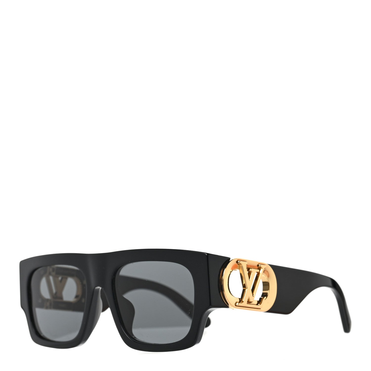 Louis Vuitton Acetate LV Link Square Sunglasses Z1478E Black 1 of 8