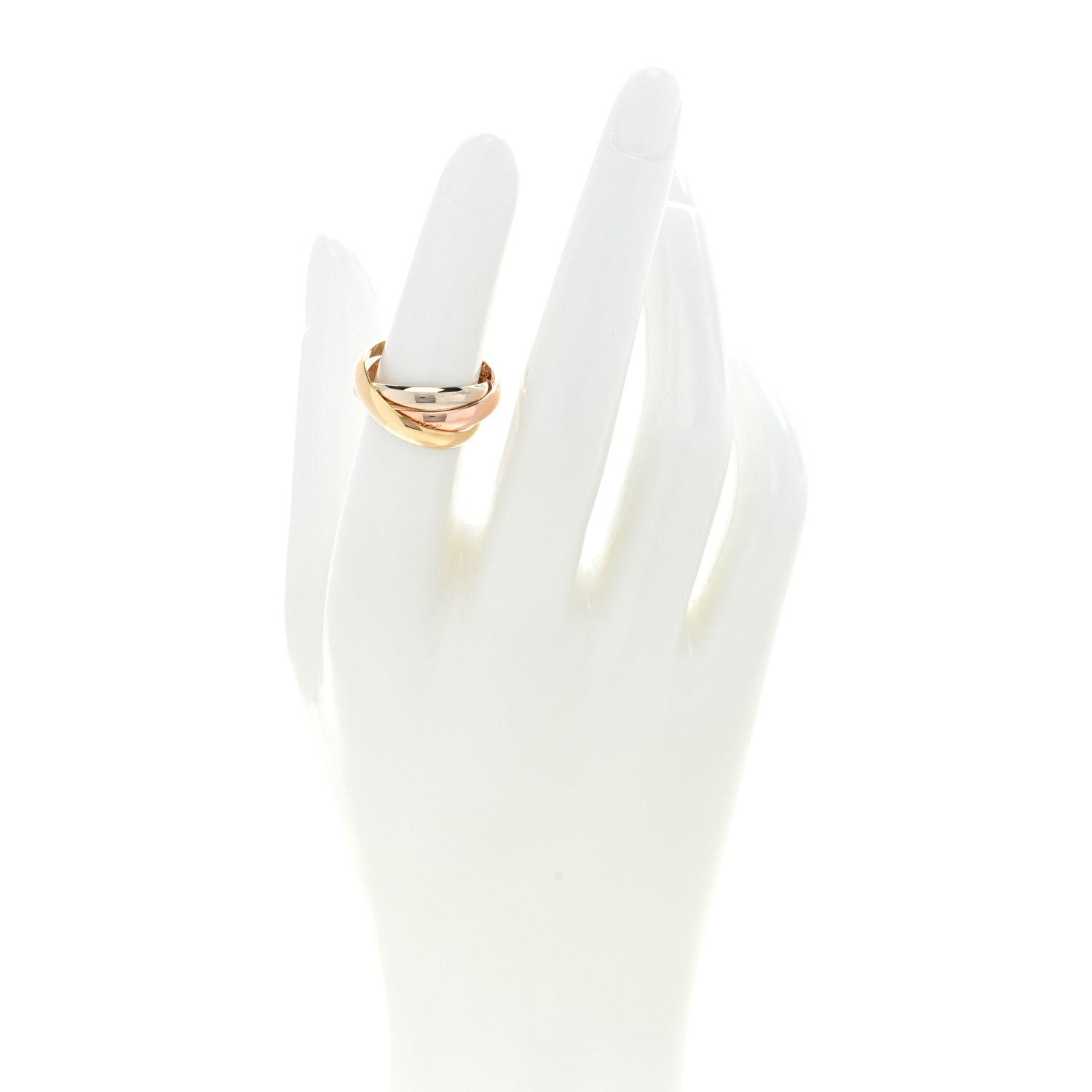 Cartier 18K Pink Yellow White Gold Classic Les Must De Cartier Trinity Ring 52 6 2 of 4