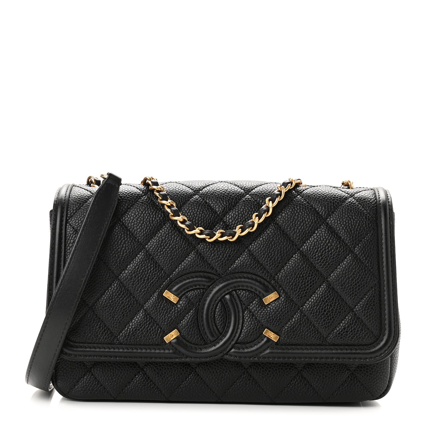 Chanel Caviar Quilted Small CC Filigree Flap Black 1 of 9