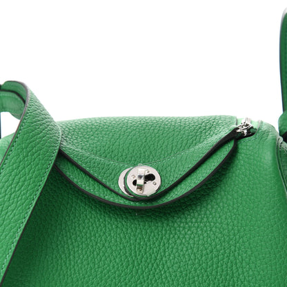 Hermes Taurillon Clemence Mini Lindy 20 Bambou 10 of 11
