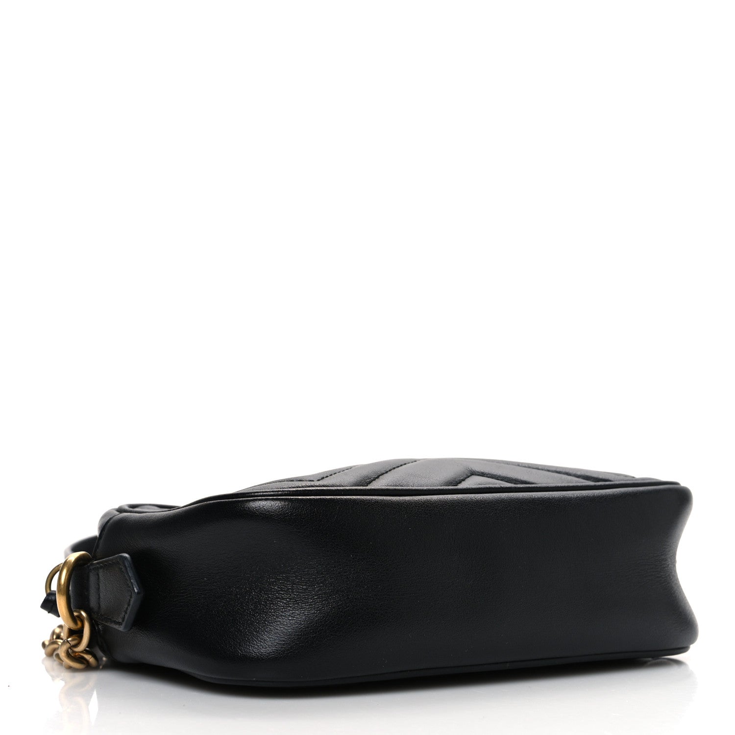 Gucci Calfskin Matelasse Mini GG Marmont Chain Shoulder Bag Black 4 of 10