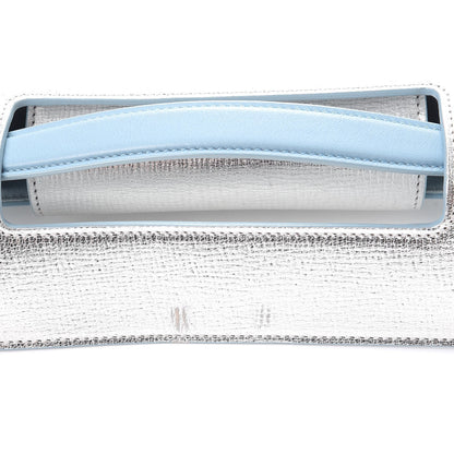 Christian Dior Metallic Grained Calfskin Diorever Clutch Silver 14 of 16
