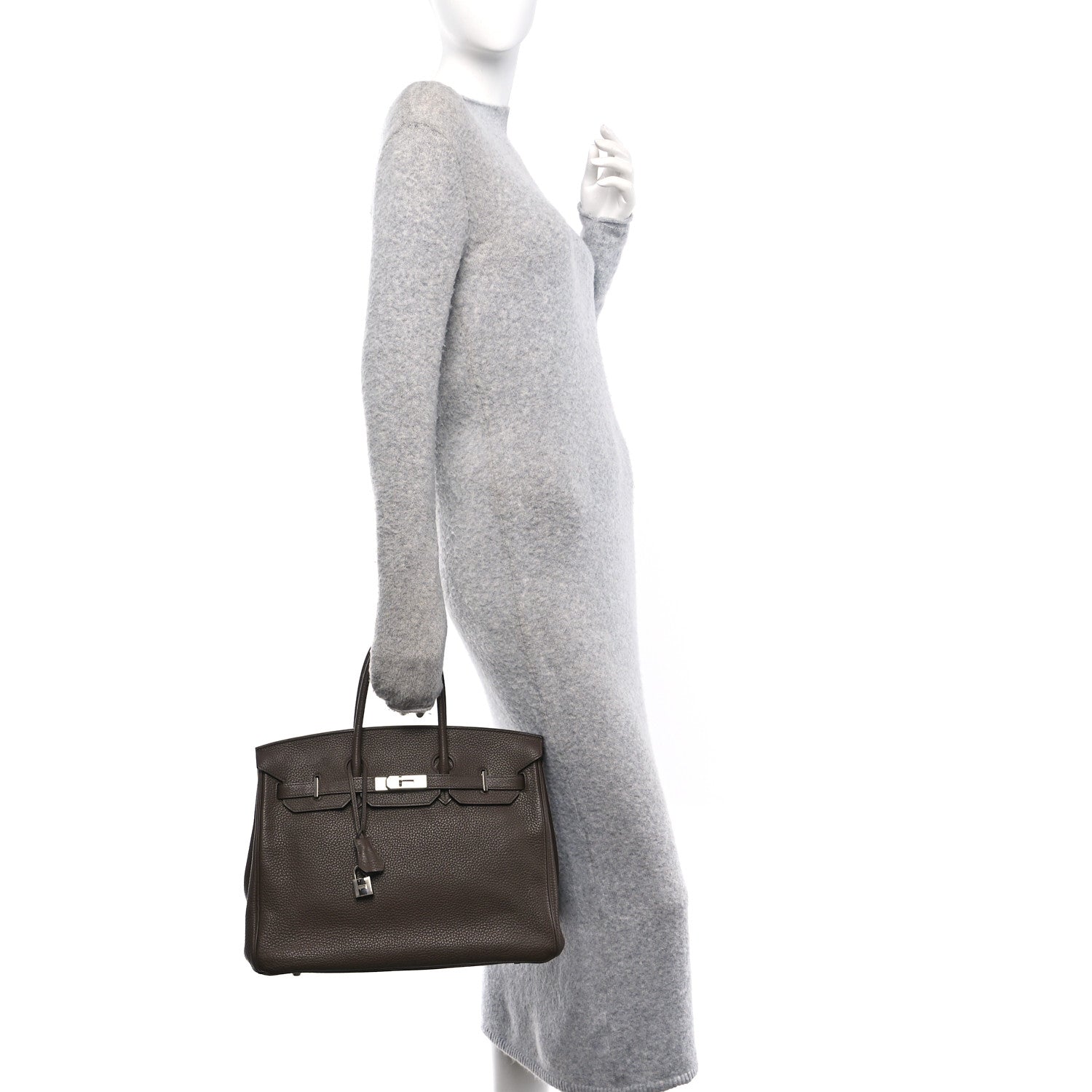 Hermes Taurillon Clemence Birkin 35 Cafe 2 of 12