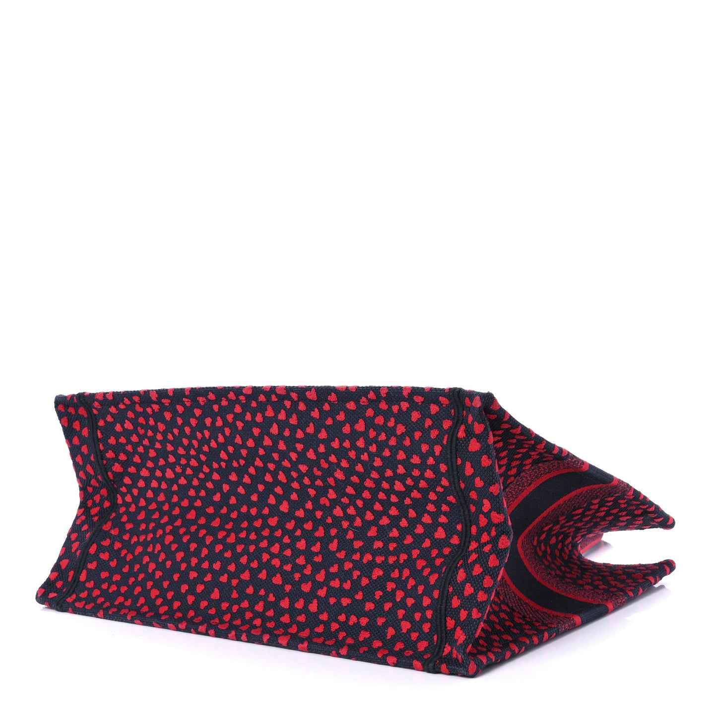 Canvas Embroidered Pop Heart I Love Paris Medium Book Tote Red Multicolor