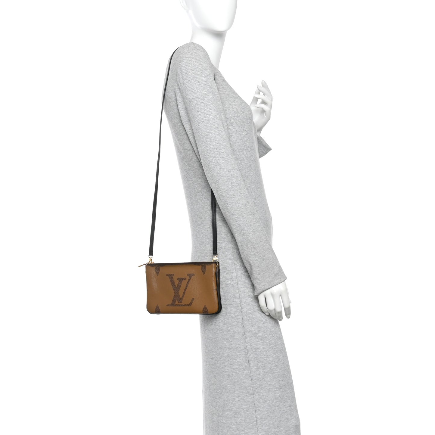 Reverse Monogram Giant Double Zip Pochette