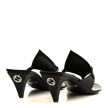 Gucci Malaga Kid Regent Calfskin Mariame Horsebit 55mm Mule Slide Sandals 39.5 Black 5 of 9