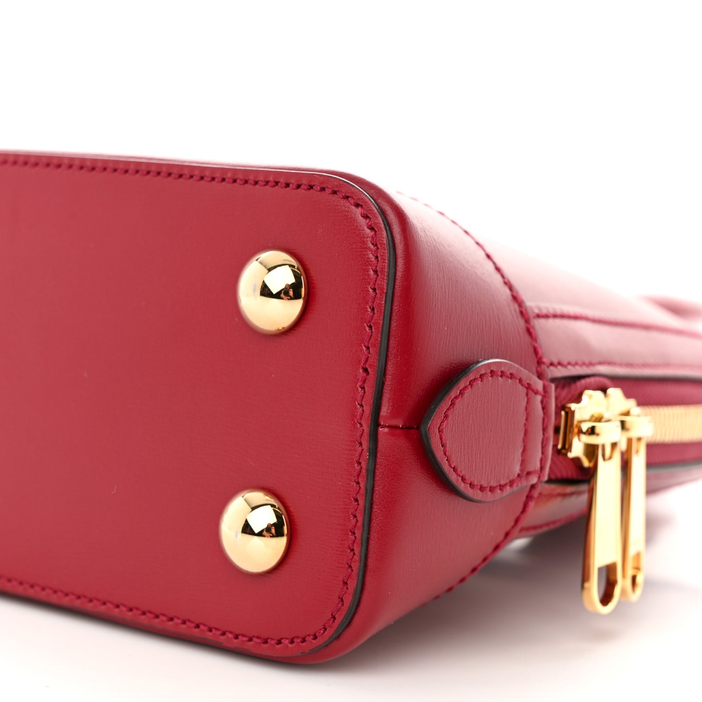 Boarded Plutone Calfskin Small Horsebit 1955 Top Handle Bag Red