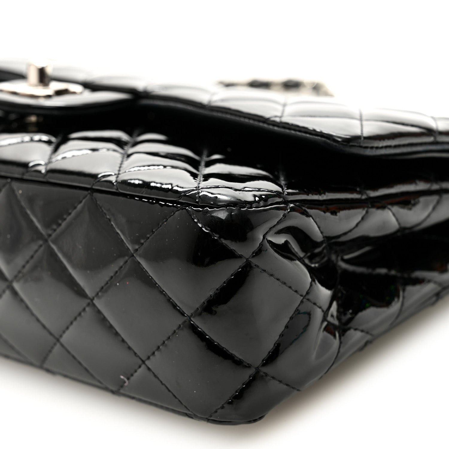 Chanel Patent Quilted Medium Double Flap Black 10 of 10