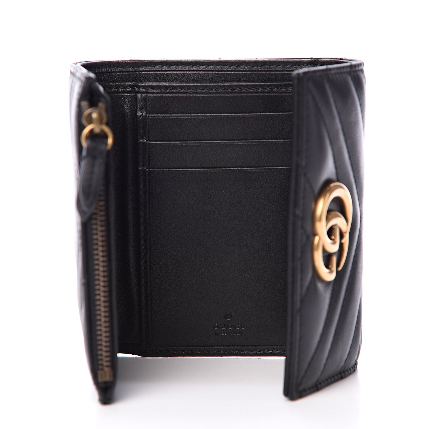 Calfskin Matelasse GG Marmont Wallet Black