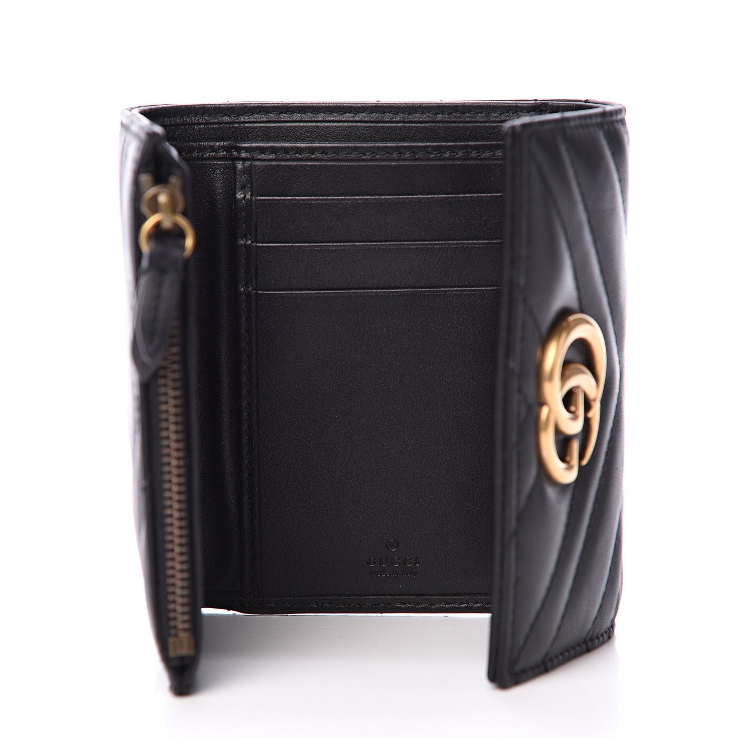 Gucci Calfskin Matelasse GG Marmont Wallet Black 4 of 10