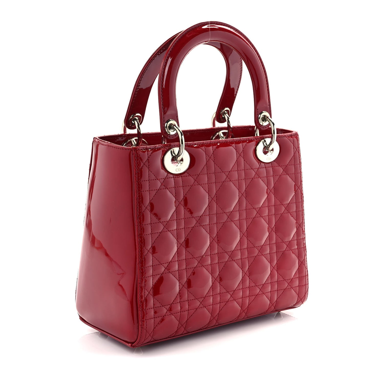 Patent Cannage Medium Lady Dior Burgundy Red