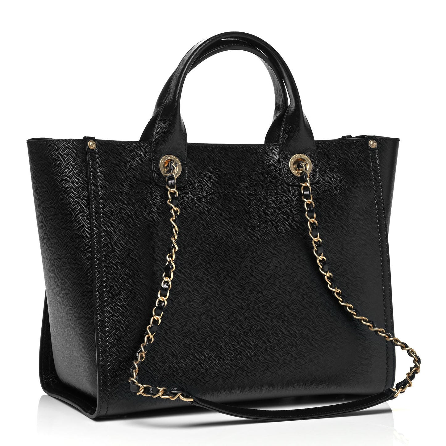 Caviar Small Studded Deauville Tote Black