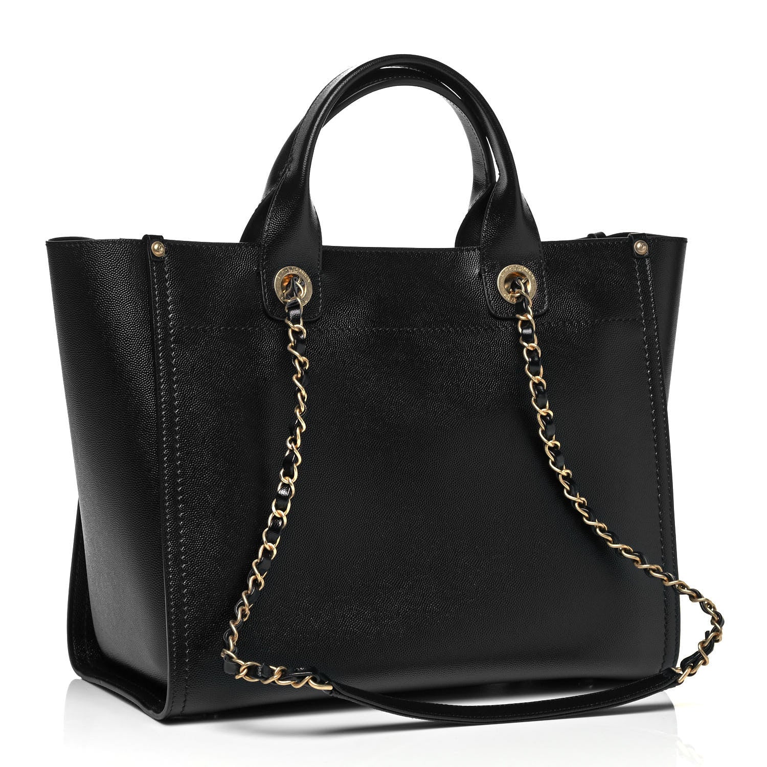 Chanel Caviar Small Studded Deauville Tote Black 5 of 11