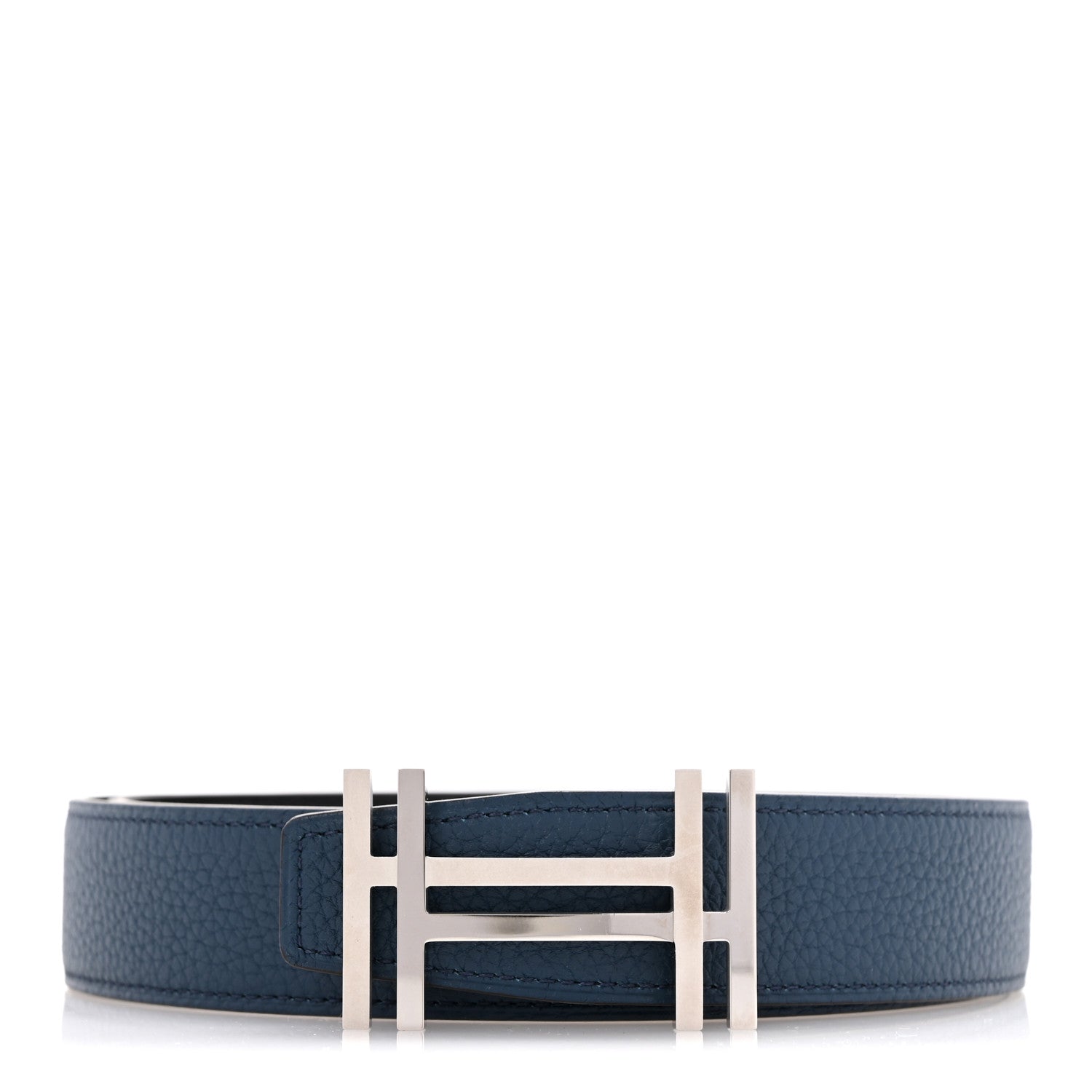 Hermes Box Togo 32mm Au Carre H Belt 100 40 Black Bleu De Prusse 1 of 8