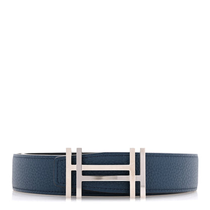 Hermes Box Togo 32mm Au Carre H Belt 100 40 Black Bleu De Prusse 1 of 8