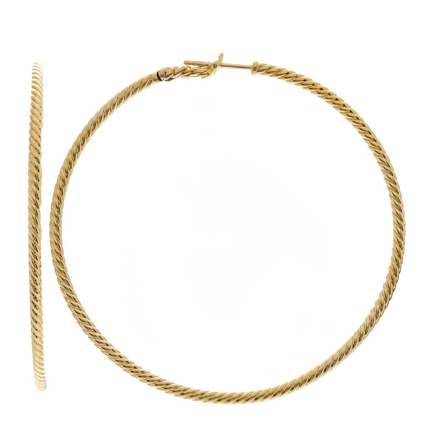 David Yurman 18K Yellow Gold Large Cable Classics Hoop Earrings 1 of 5