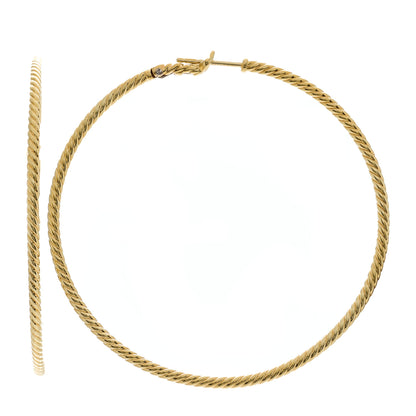 David Yurman 18K Yellow Gold Large Cable Classics Hoop Earrings 1 of 5