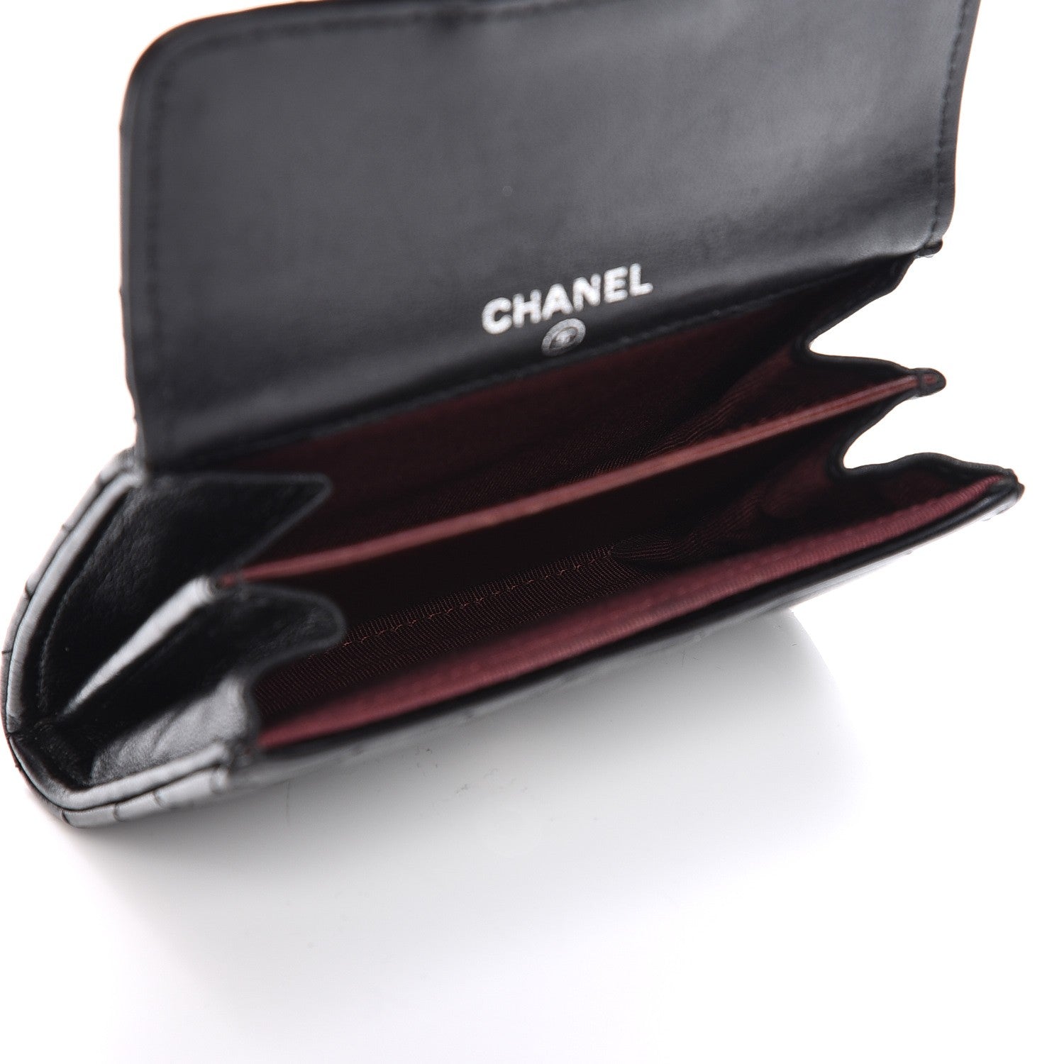 Chanel Lambskin Quilted Flap Card Holder Wallet Black 5 of 7