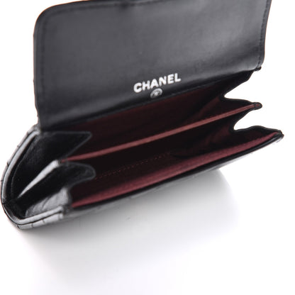 Chanel Lambskin Quilted Flap Card Holder Wallet Black 5 of 7