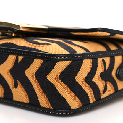 Fendi Canvas Chinese New Year Tiger Embroidered Mini Baguette Black Dark Yellow 11 of 11