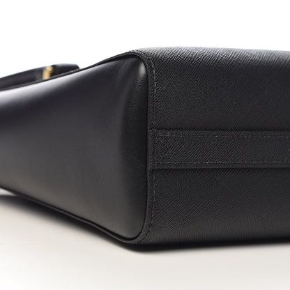Prada Saffiano Soft Calfskin Small Zippered Tote Black 8 of 10