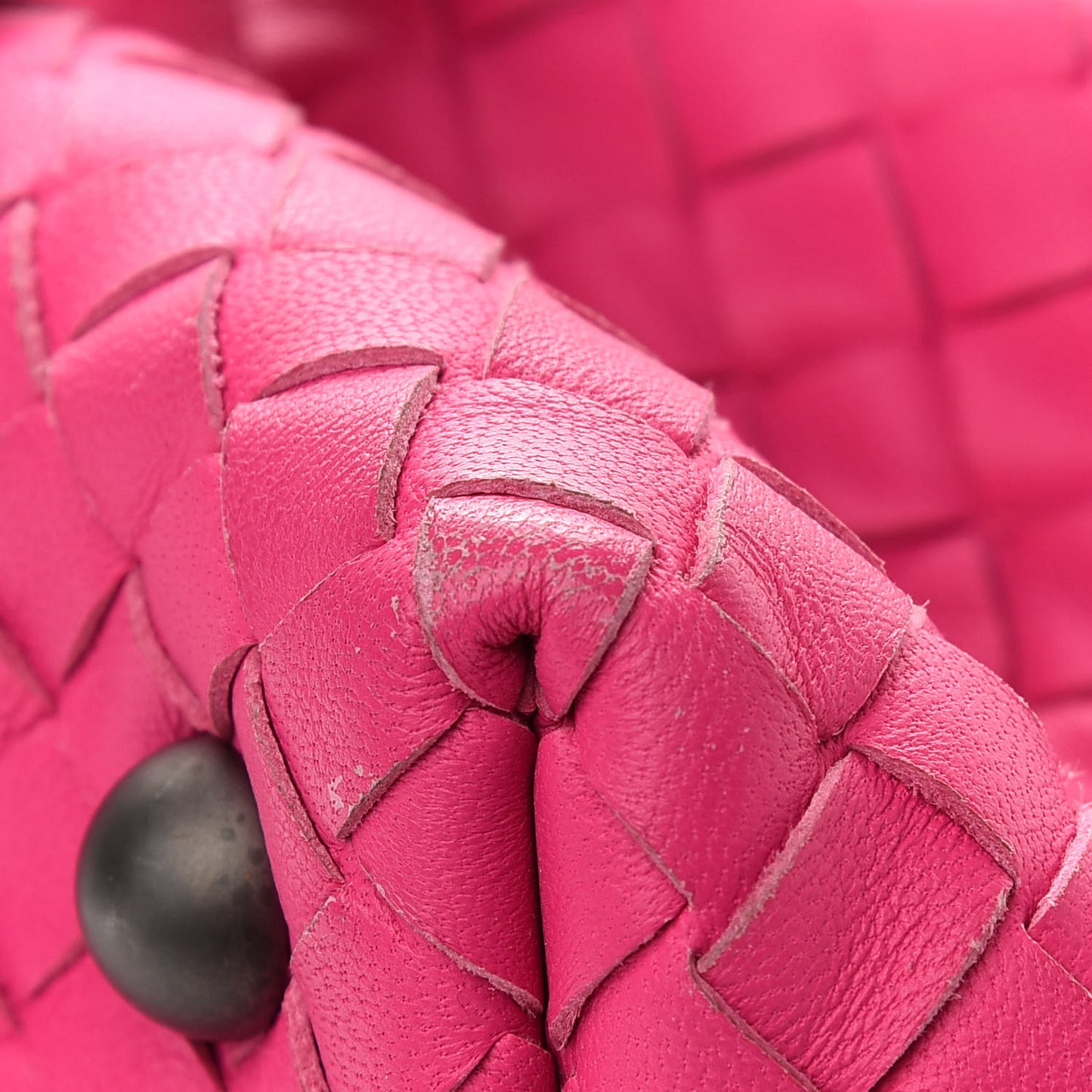 Nappa Intrecciato Montaigne Rings Satchel Fuchsia