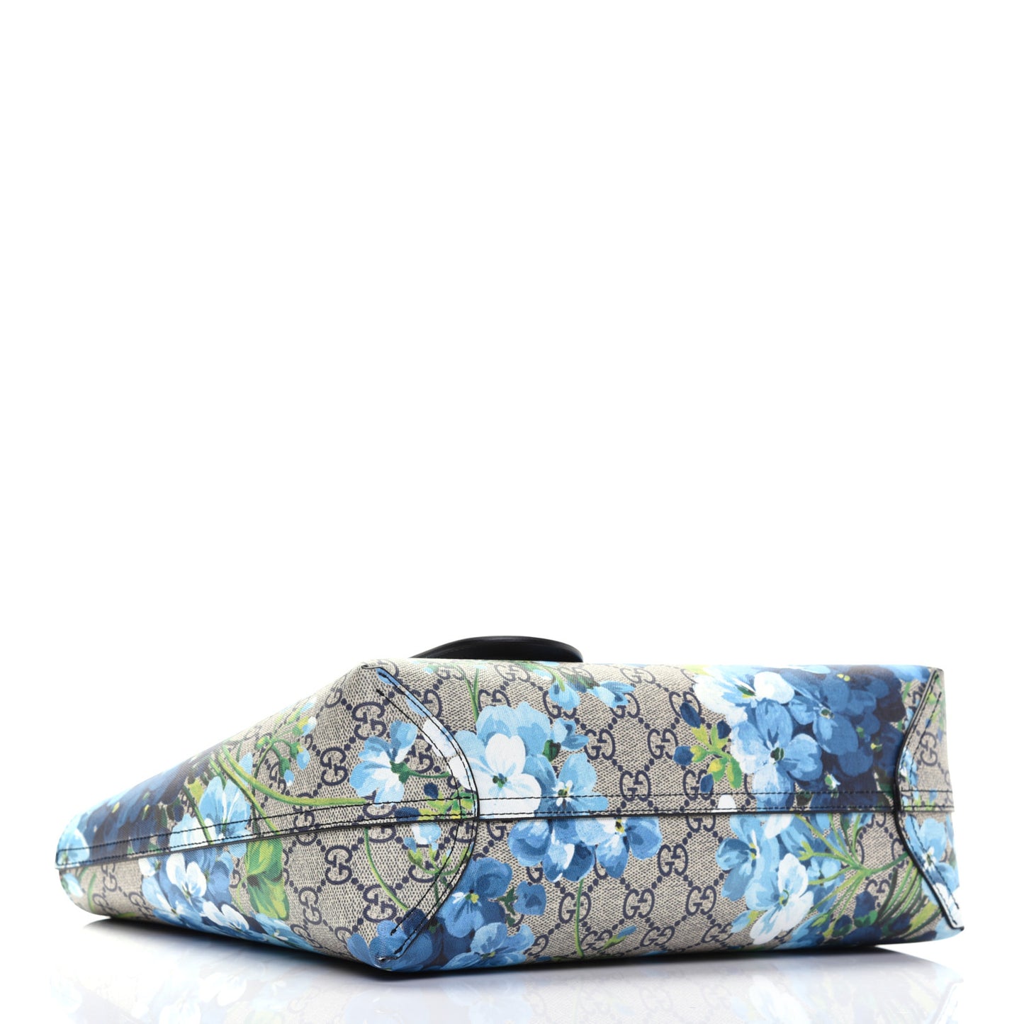 GG Supreme Monogram Blooms Small Reversible Tote Beige Blue Navy