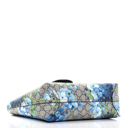 Gucci GG Supreme Monogram Blooms Small Reversible Tote Beige Blue Navy 5 of 14