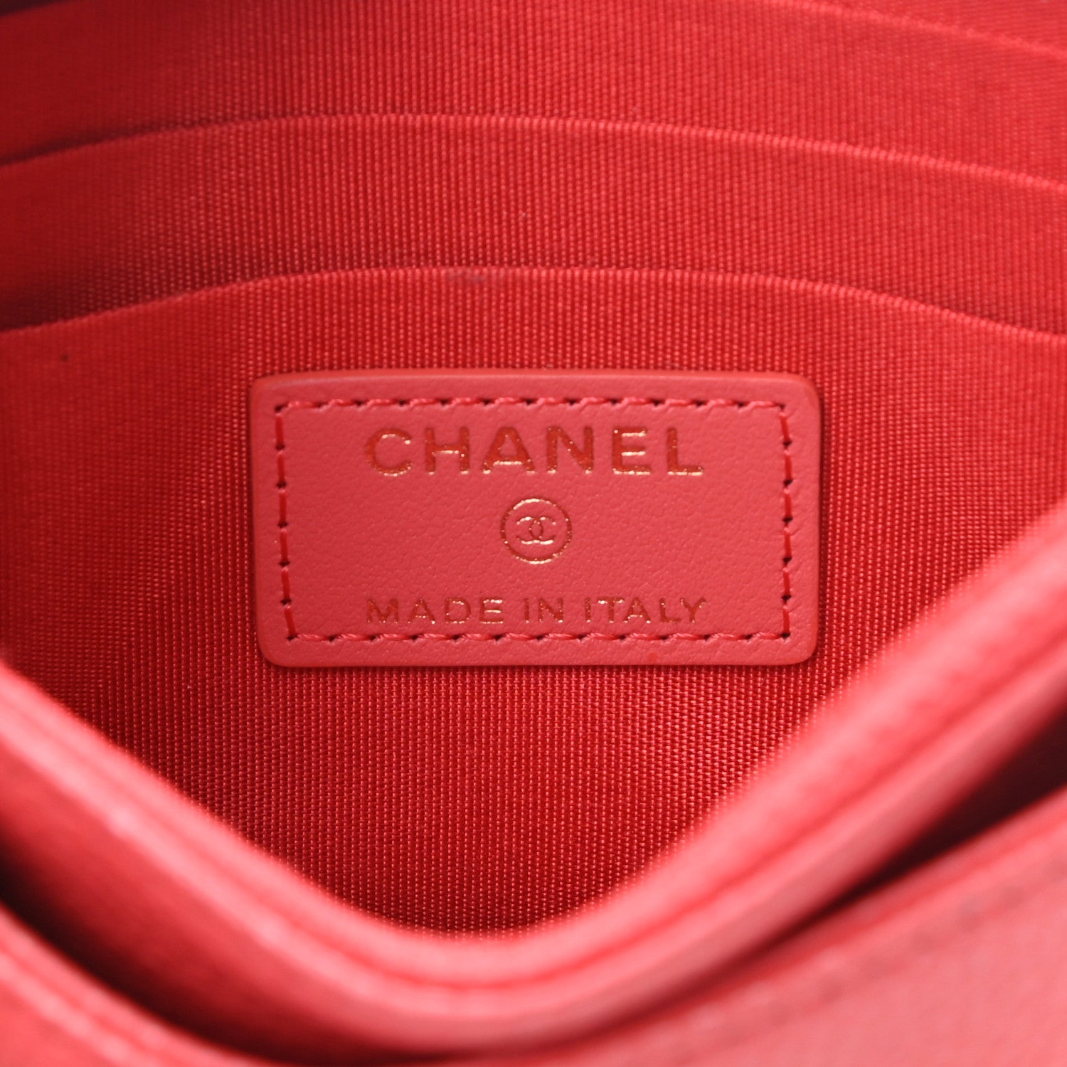 Chanel Caviar CC Classic Zip Pouch Coral 6 of 8
