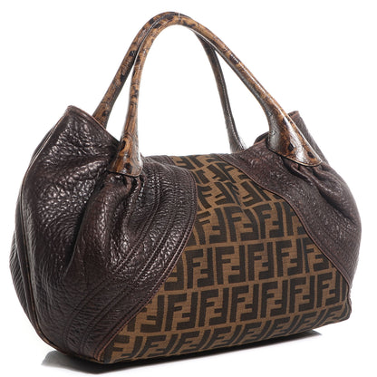 Fendi Zucca Nappa Nuvolata Vitello Tortuga Spy Tobacco Moro 3 of 9