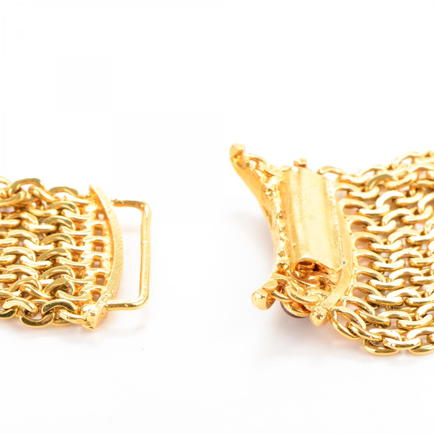 Gripoix Multi Strand Chain Necklace Gold Red