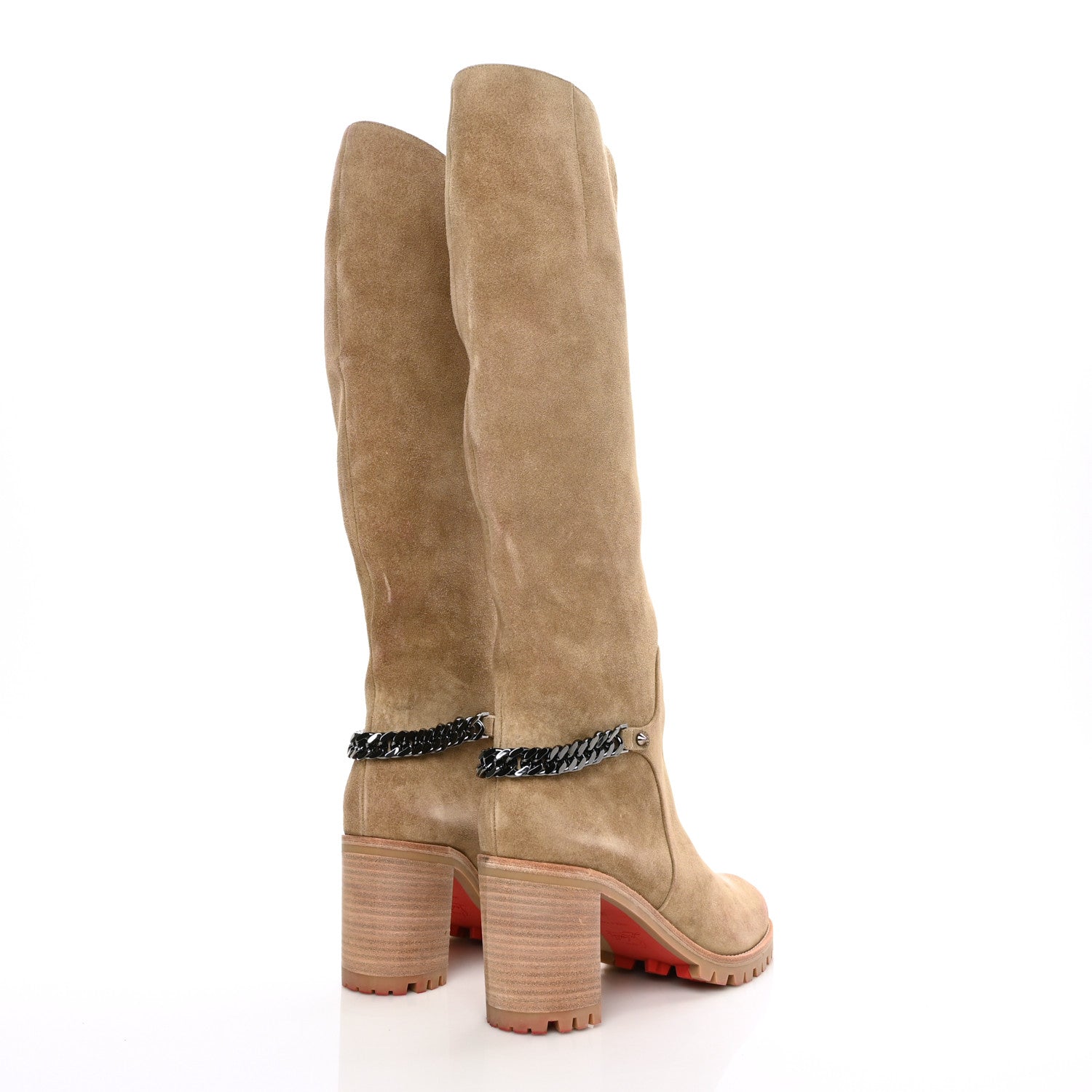 Christian Louboutin Veau Velours Napoleo 70 Boots 38.5 Camel 4 of 6