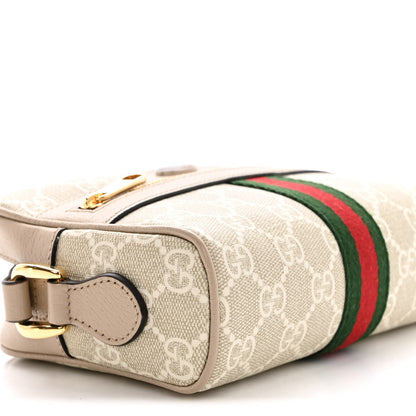 Gucci GG Supreme Monogram Textured Calfskin Web Mini Ophidia Shoulder Bag Beige Mystic White Oatmeal 9 of 16
