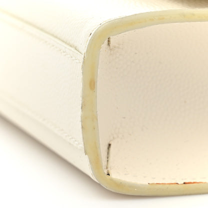 Saint Laurent Grain De Poudre Classic Monogram Cassandre Clutch Dove White 10 of 14