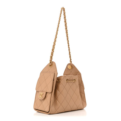 Chanel Caviar Quilted Mini Chanel 25 Handbag Beige 3 of 10