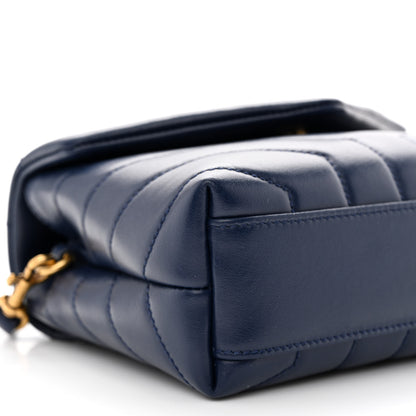 Saint Laurent Calfskin Y Quilted Monogram Toy Loulou Crossbody Bag Denim 10 of 16