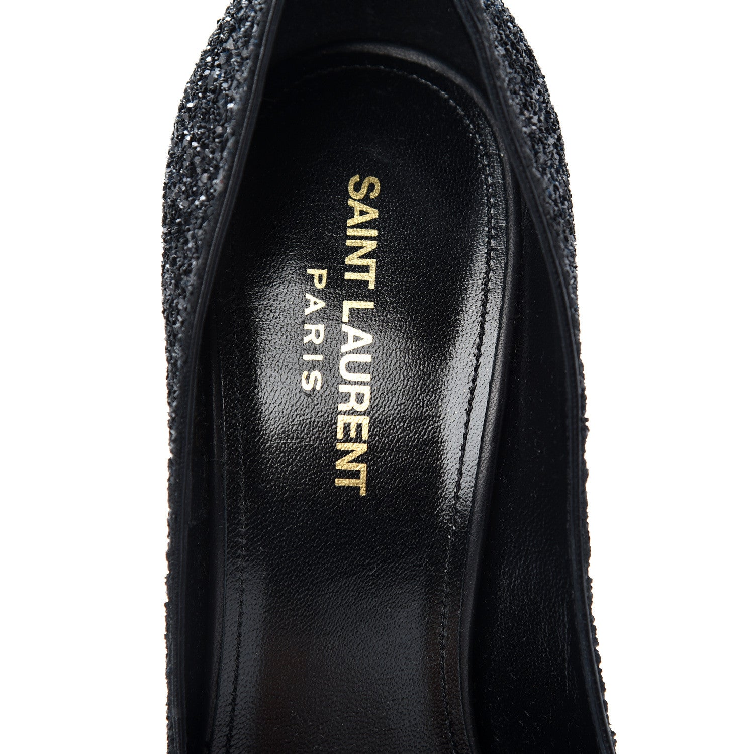 Saint Laurent Glitter Zoe 105 Pumps 38.5 Black 8 of 9