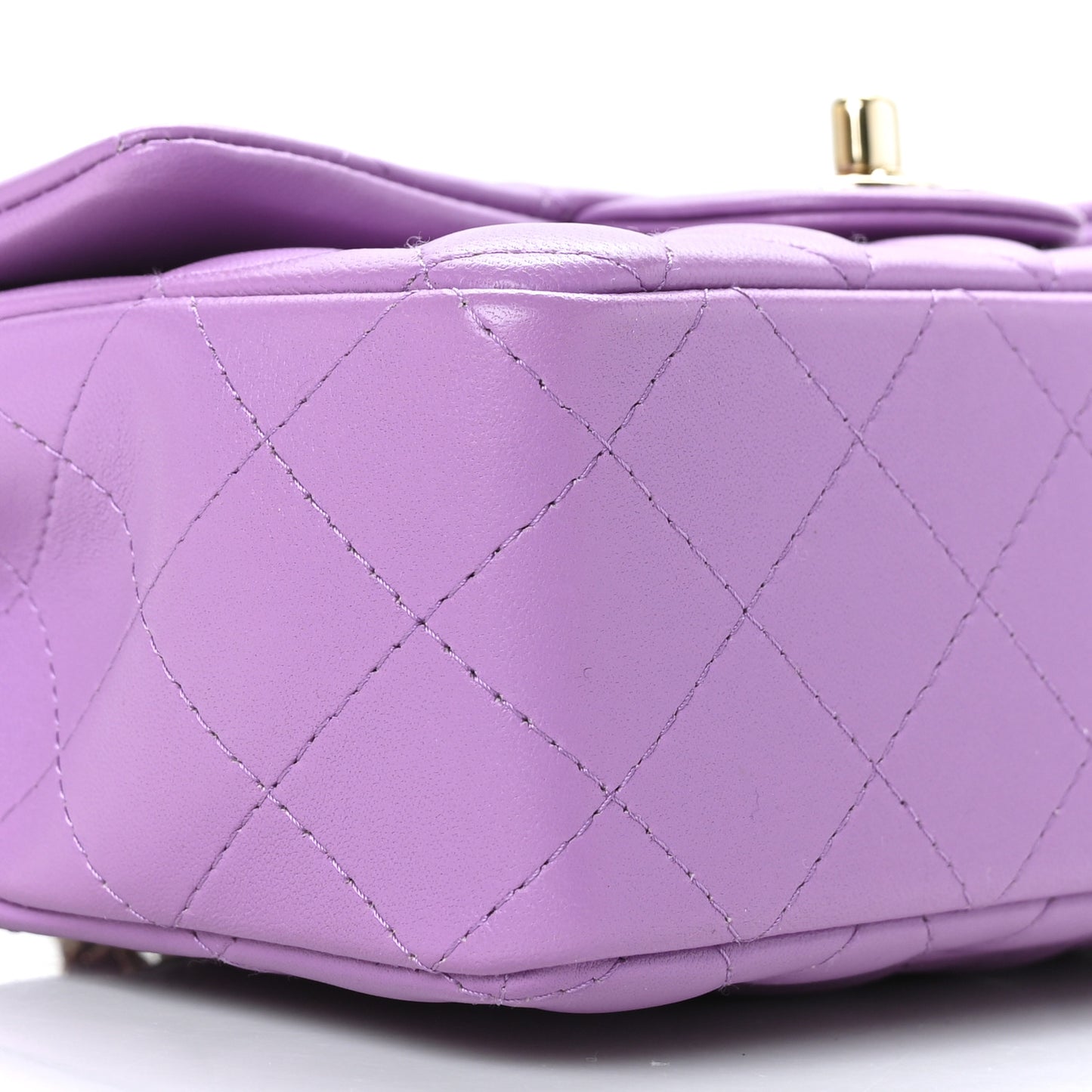 Lambskin Quilted Mini Rectangular Flap Purple