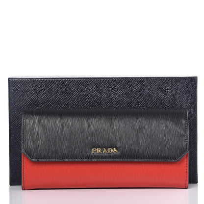 Prada Vitello Move Continental Wallet Black Lacca 9 of 9