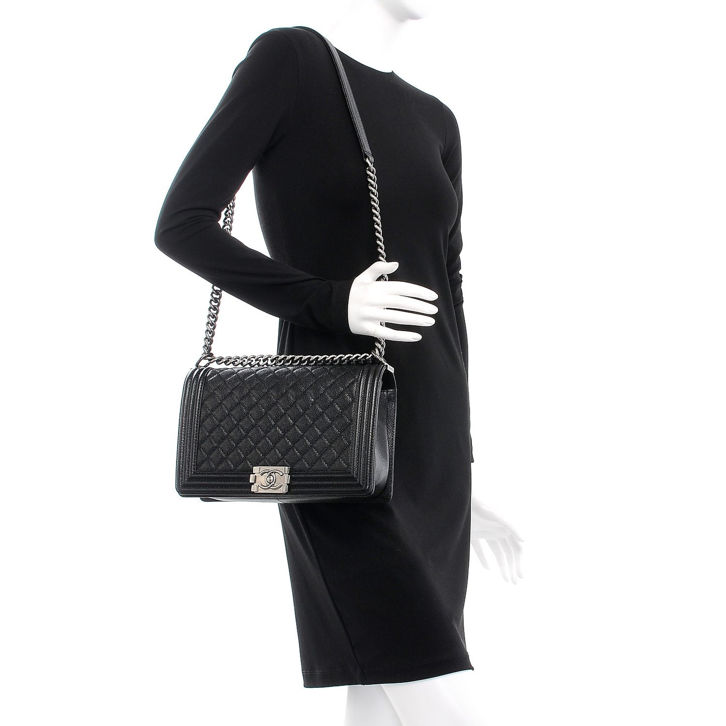 Caviar Quilted New Medium Boy Flap Black