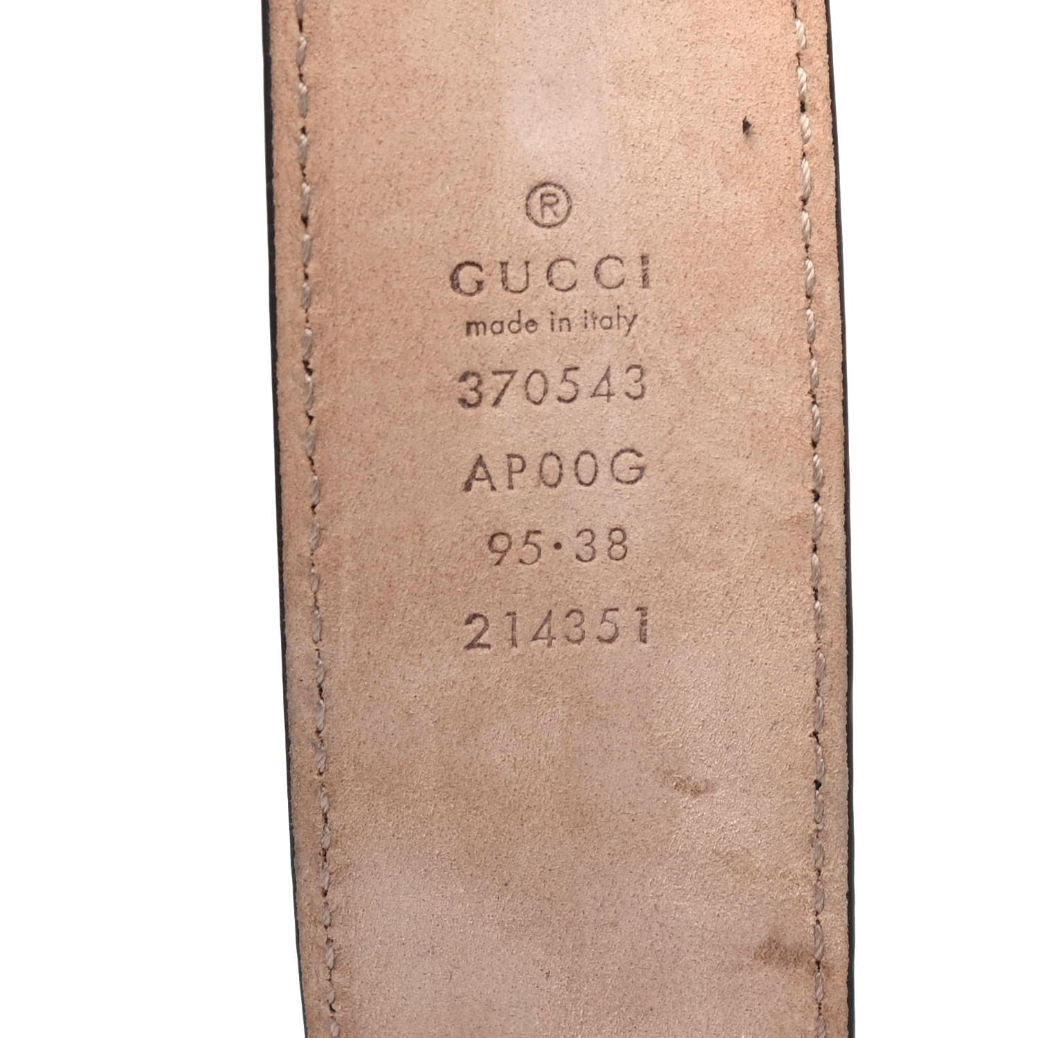 Gucci Calfskin Interlocking G 37mm Belt 95 38 Black 4 of 4