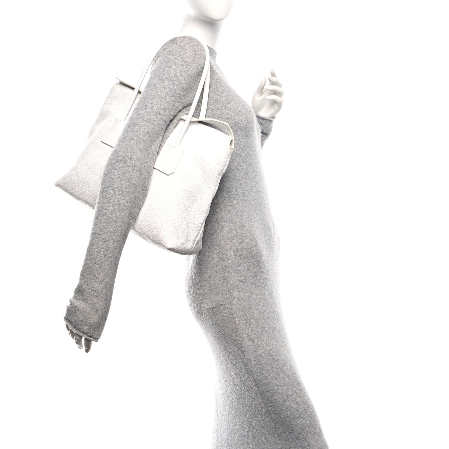 Burberry London Grainy Calfskin Medium Baynard Tote White 2 of 10
