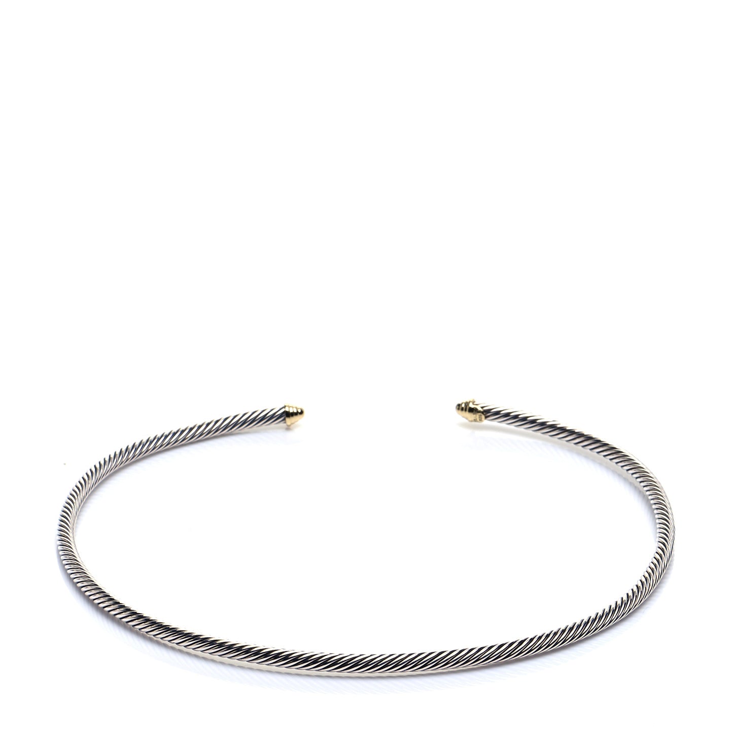 Sterling Silver 18K Yellow Gold 4mm Cable Choker Necklace